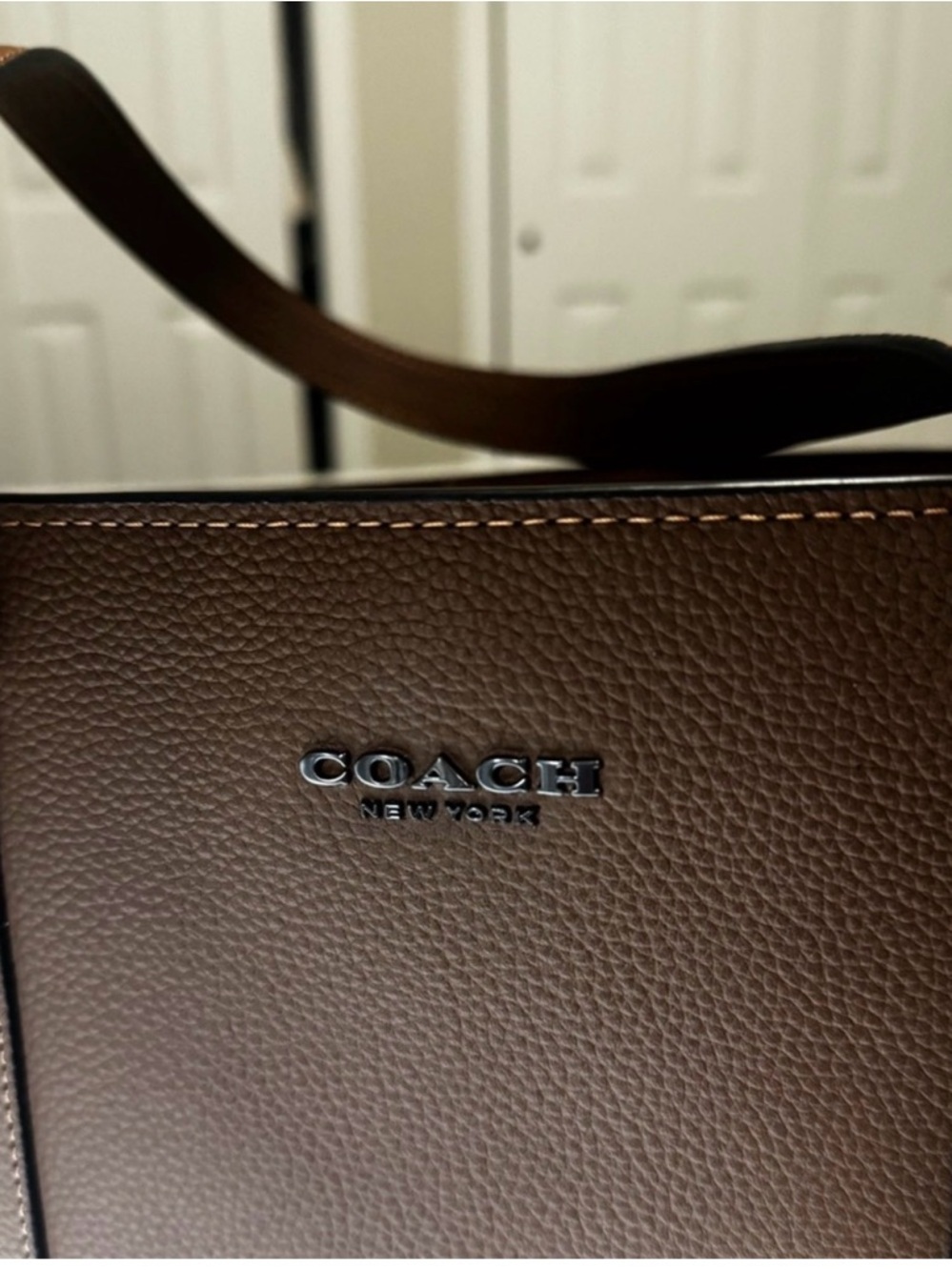 NWT Coach Hudson leather double handle Brown Leather Tote Bag - Picture 3 of 6
